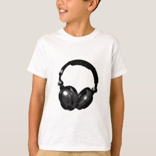 Schwarz-Weiß-Pop Art Headphone T-Shirt