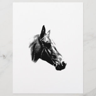 Schwarz-Weiß-Pop-Art-Pferd Flyer