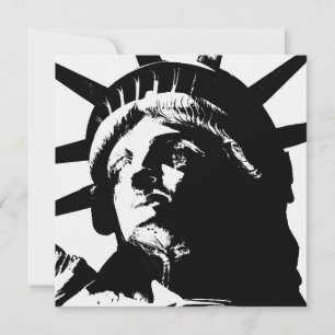 Schwarz-Weiß-Pop Art-Statue Einladung