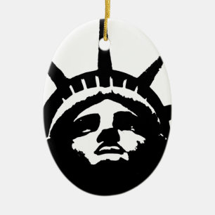 Schwarz-Weiß-Pop Art-Statue Keramik Ornament
