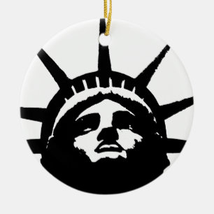 Schwarz-Weiß-Pop Art-Statue Keramikornament