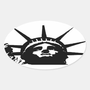 Schwarz-Weiß-Pop Art Statue of Liberty Sticker