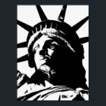 Schwarz-Weiß-Pop Art-Statue Poster<br><div class="desc">New York City - USA National und City Symbol Statuen,  Monumente und Gebäude - Statue of Liberty Foto Artwork - Statue of Liberty Silhouette Pop Art Style Black & White Artwork</div>