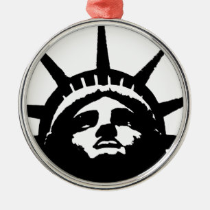 Schwarz-Weiß-Pop Art-Statue Silbernes Ornament