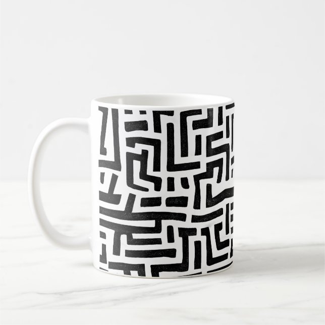 Schwarz-Weiß-Pop Kunstgeflecht Kaffeetasse (Links)