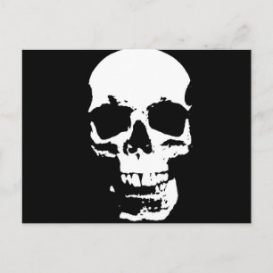 Schwarz-Weiß-Pop Skull Postkarte