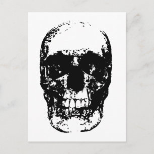 Schwarz-Weiß-Pop Skull Postkarte