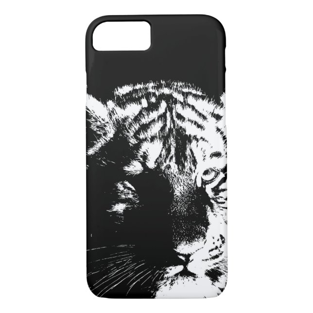Schwarz-Weiß-Pop Tiger Case-Mate iPhone Hülle (Rückseite)