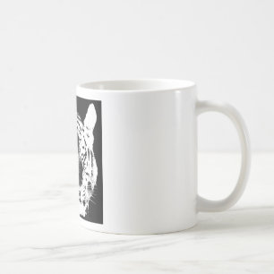 Schwarz-Weiß-Pop Tiger Kaffeetasse