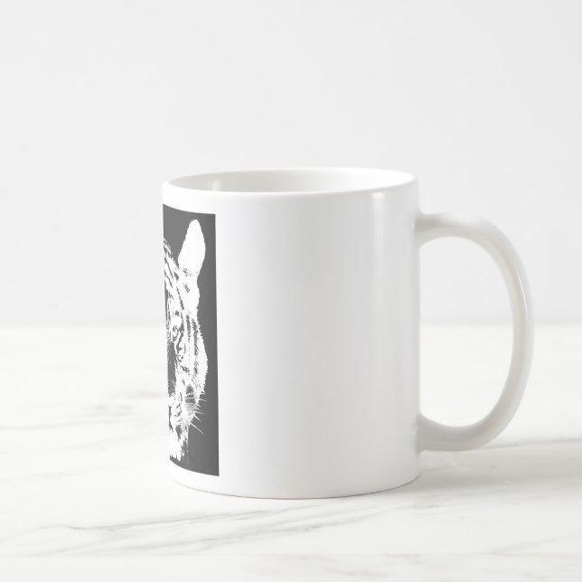 Schwarz-Weiß-Pop Tiger Kaffeetasse (Rechts)