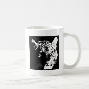 Schwarz-Weiß-Pop Tiger Kaffeetasse