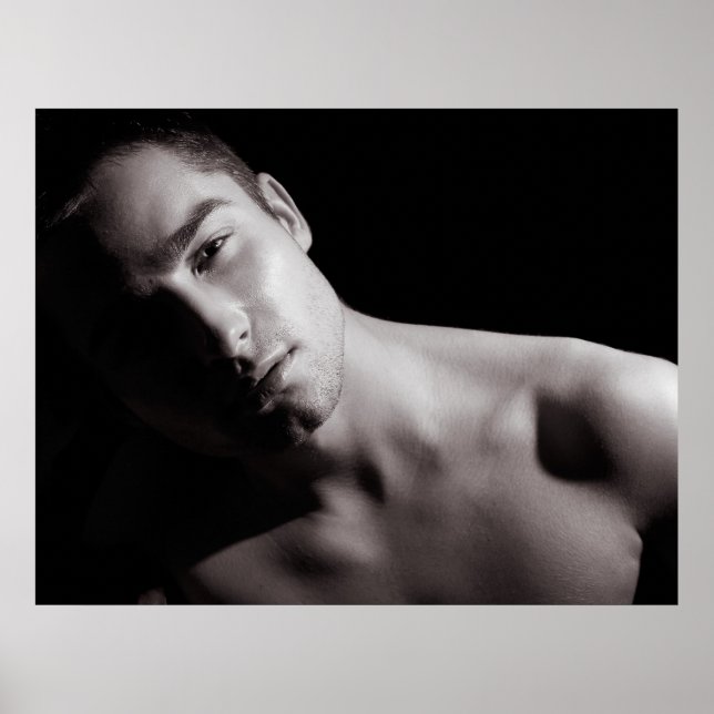 Schwarz-Weiß-Portrait Poster (Vorne)