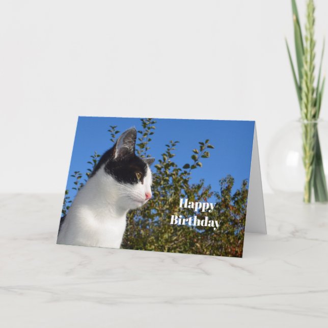 Schwarz-Weiß-Profil Foto Geburtstag Karte (Vorderseite)