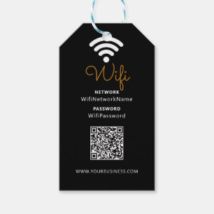 Schwarz-Weiß-Promotion-Geschäfts-WLAN-Passwort Geschenkanhänger