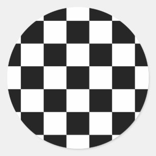 Schwarz-Weiß-Prüfmuster Runder Aufkleber