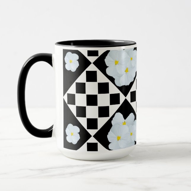 Schwarz-Weiß-Prüfmuster Tasse (Links)