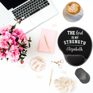 Schwarz-Weiß-Psalm 28:7 Der Herr ist Meine Stärke Gel Mousepad