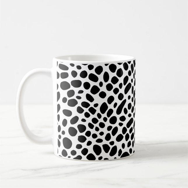 Schwarz-Weiß-Psychedelic-Skin-Muster Kaffeetasse (Links)