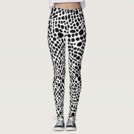 Schwarz-Weiß-Psychedelic-Skin-Muster Leggings