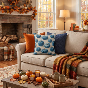 Schwarz-Weiß-Pumpkin-Falldesign Kissen