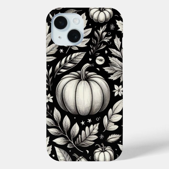 Schwarz-Weiß-Pumpkins Case-Mate iPhone Hülle (Rückseite)