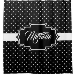 Schwarz-Weiß-Punkte Duschvorhang