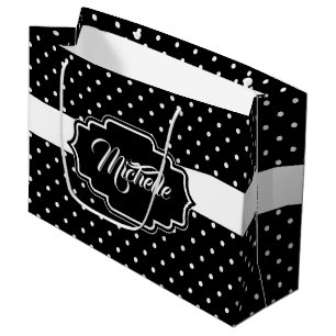 Schwarz-Weiß-Punkte Große Geschenktüte