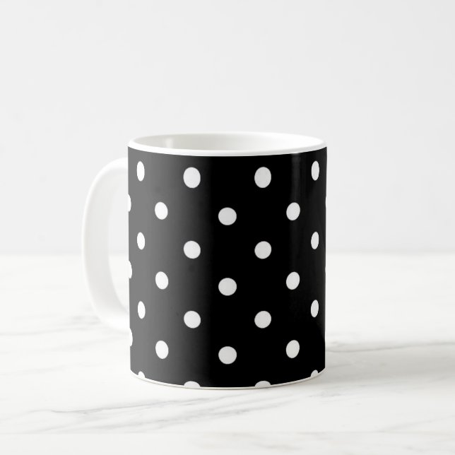 Schwarz-Weiß-Punkte Kaffeetasse (Vorderseite Links)