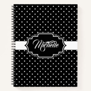 Schwarz-Weiß-Punkte Notizbuch