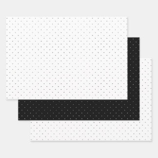 Schwarz-Weiß-Punktmuster Geschenkpapier Set