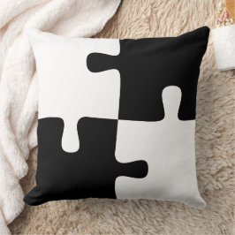 Schwarz & Weiß Puzzle Muster Einfache Kunst Kissen