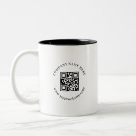 Schwarz-Weiß-QR-Code-Geschäftslogo-Promo-Tasse Zweifarbige Tasse