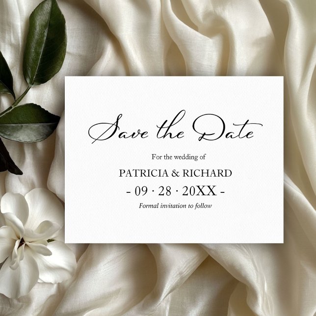 Schwarz-Weiß-QR-Code-Hochzeit speichert das Datum Postkarte (Von Creator hochgeladen)