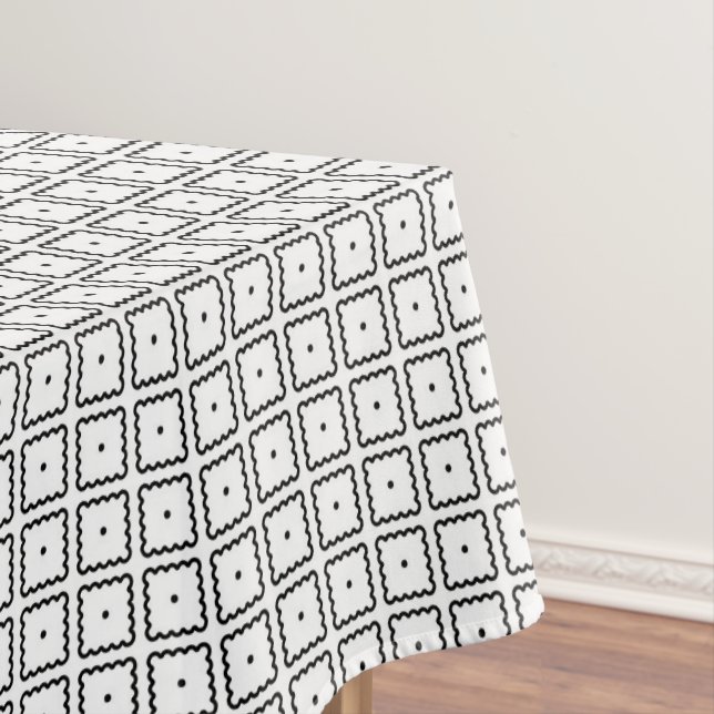 Schwarz-Weiß-Quadrat-Punktmuster Tischdecke (Beispiel)