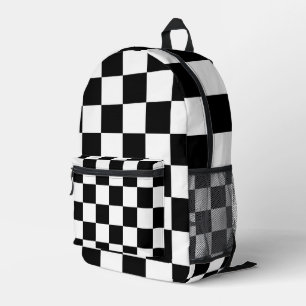Schwarz-Weiß-Quadrate Modern Bedruckter Rucksack