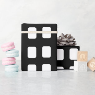 Schwarz-Weiß-Quadrate-Muster Geschenkpapier