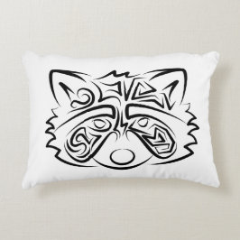 Schwarz-Weiß-Raccoon Dekokissen