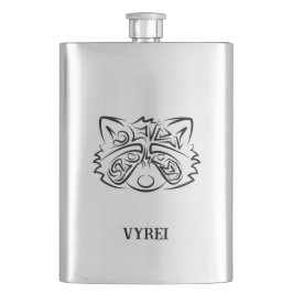 Schwarz-Weiß-Raccoon Flachmann