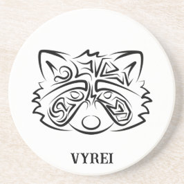 Schwarz-Weiß-Raccoon Getränkeuntersetzer