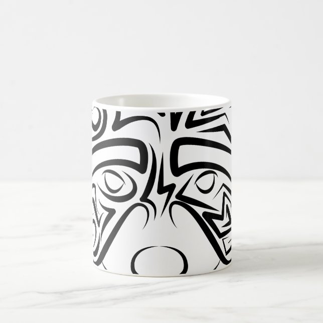 Schwarz-Weiß-Raccoon Kaffeetasse (Mittel)