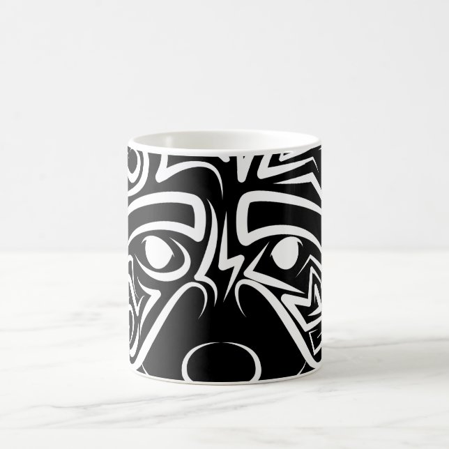 Schwarz-Weiß-Raccoon Kaffeetasse (Mittel)