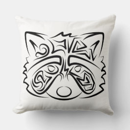 Schwarz-Weiß-Raccoon Kissen