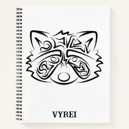 Schwarz-Weiß-Raccoon Notizbuch