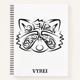 Schwarz-Weiß-Raccoon Notizbuch