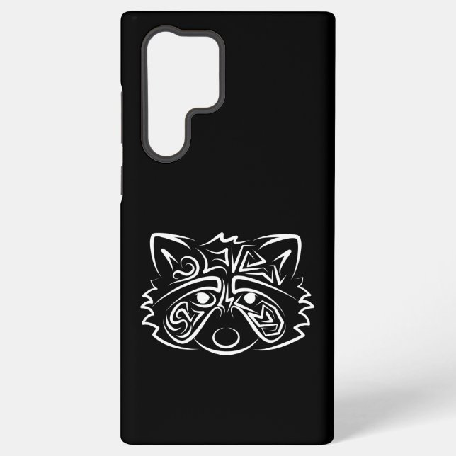 Schwarz-Weiß-Raccoon Samsung Galaxy Hülle (Rückseite)