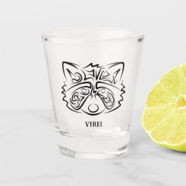 Schwarz-Weiß-Raccoon Schnapsglas