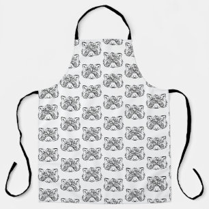 Schwarz-Weiß-Raccoon Schürze