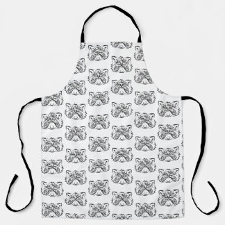 Schwarz-Weiß-Raccoon Schürze