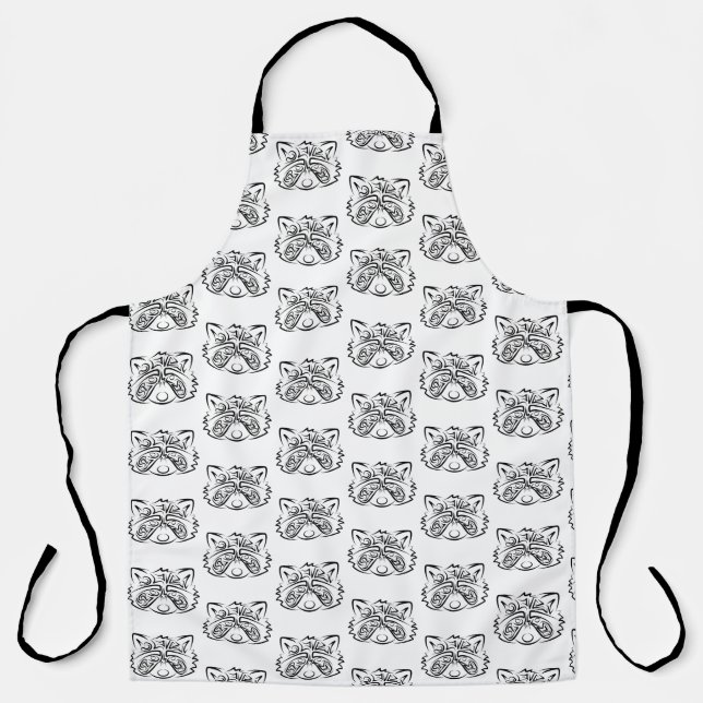 Schwarz-Weiß-Raccoon Schürze (Vorderseite)