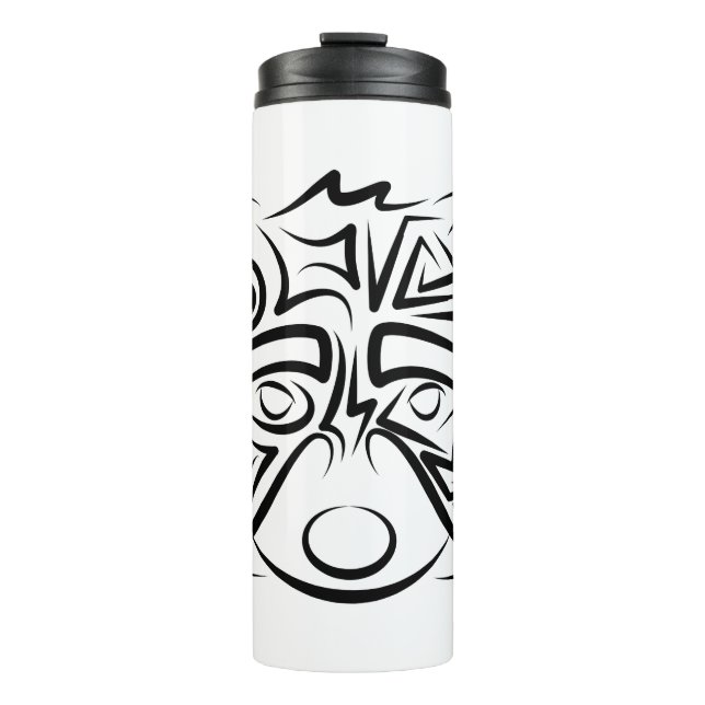 Schwarz-Weiß-Raccoon Thermosbecher (Vorderseite)